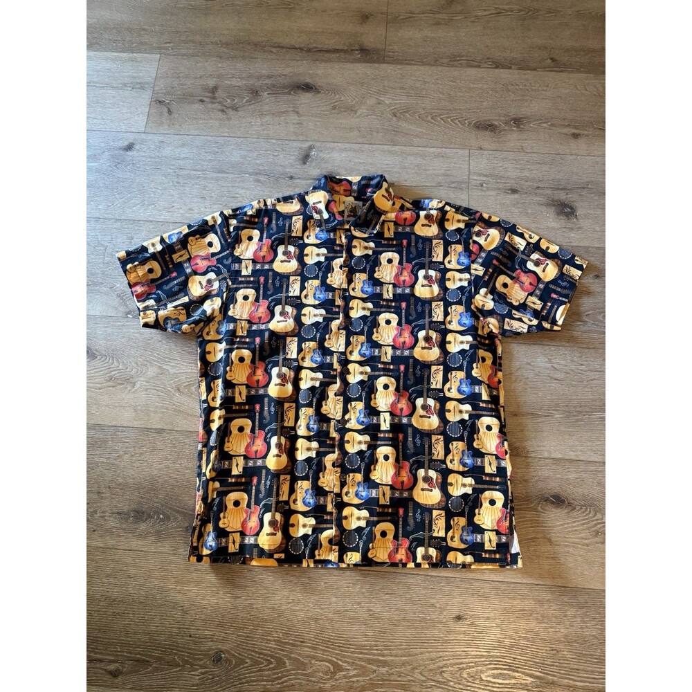 MAX BOXXER MENS SHIRT XL GUITARS GALORE HAWAIIAN short Sleeve VTG